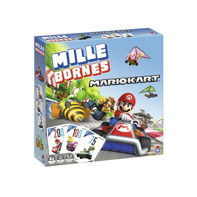MILLE BORNES MARIO KART 2023 - Jeu de cartes - DUJARDIN - Parcourez les 1000 Bornes aux côtés de Mario et ses amis!