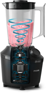 Blender mixeur - PHILIPS - HR2041/41 - Série 3000 avec gourde - 450W -1.9L - Noir