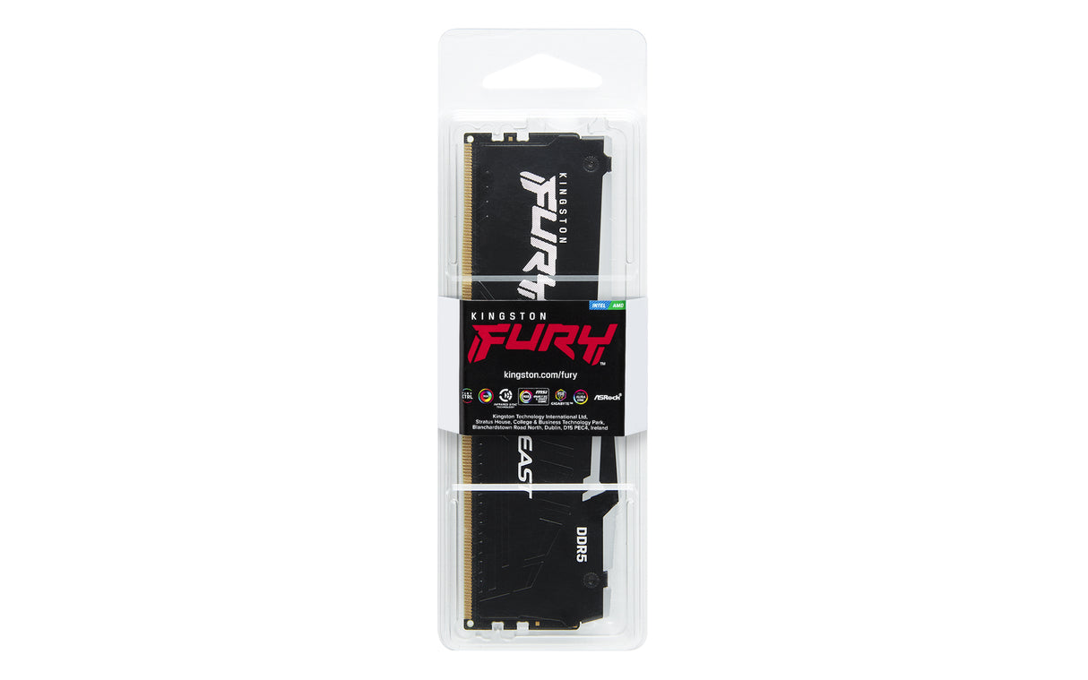 Barrette mémoire 32Go DIMM DDR5 Kingston Fury Beast RGB  5200MHz (Noir)
