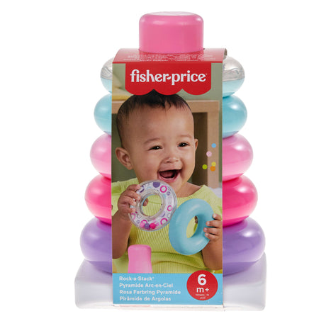 Fisher-Price - Pyramide Arc-en-ciel - Jouet d'éveil a empiler pour bébés - Fisher-Price - JGP94