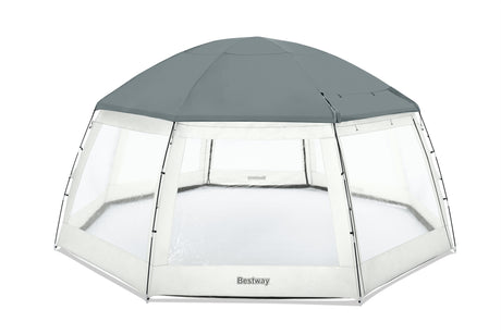 BESTWAY - Dôme de protection pour piscine - Octogonal 600 x 600 x 295 cm - Gris