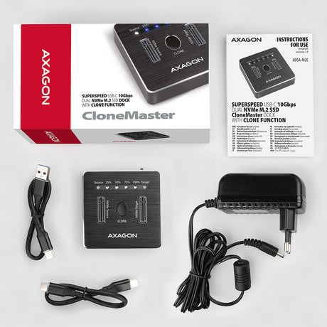 Station d'accueil Axagon ADSA-M2C pour 2x NVMe - USB 3.2