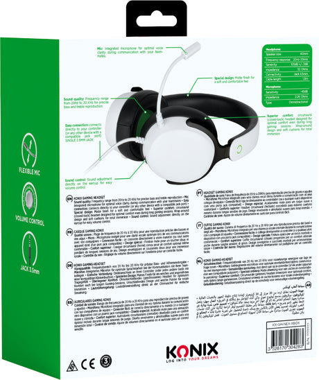 Casque gaming circum-aural filaire - KONIX - Nexus Xbox Series X|S - Haut-parleurs 40 mm - Microphone - Jack 3.5 mm - Câble 1,5 m