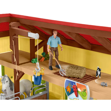 Écurie avec boxes et animaux, coffret de 82 pieces avec chevaux, Schleich 42485 Farm World, Des 4 ans