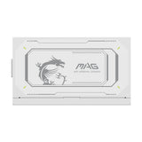 Bloc d'alimentation PC - MSI - MAG A1000GL - PCIe CEM 5.1 - 1000 W - Ventilateurs 135 mm - Blanc