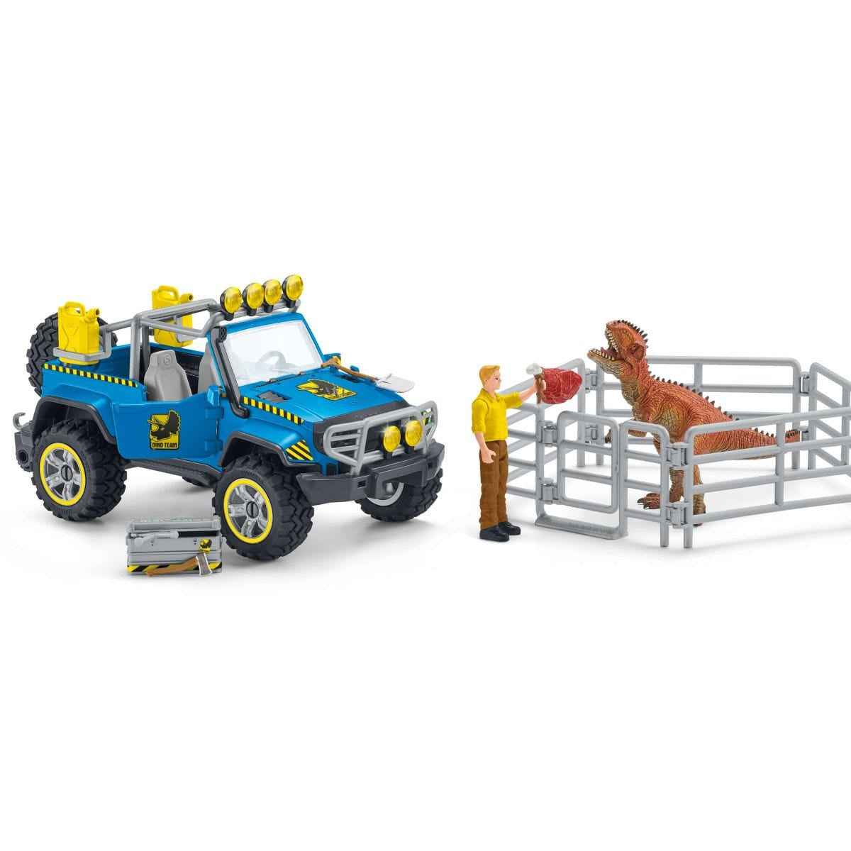 Coffret Voiture tout-terrain avec avant-poste Dino, jouet dinosaure pour enfants, des 4 ans, Schleich 41464 DINOSAURS