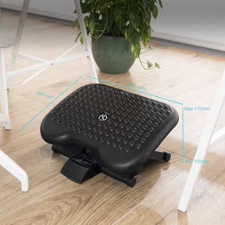 Repose-pieds réglable en hauteur et en inclinaison Tooq TQFR0603-B (Noir)
