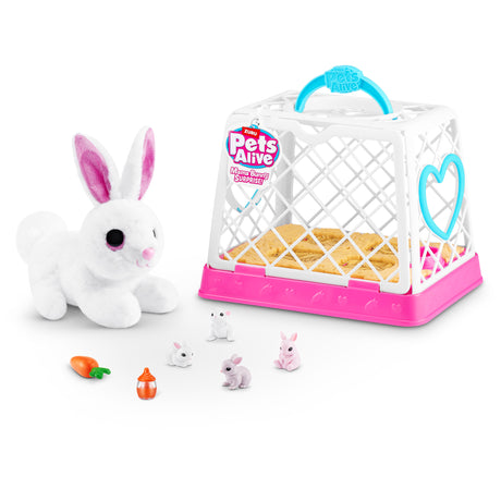 Jeu interactif - ZURU - PETS ALIVE Mama Bunny & Baby - Lapin sonore - 10 sons - Bébés surprises