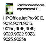 HP 963 Pack de 4 cartouches d'encre noire, cyan, jaune et magenta authentiques (6ZC70AE) pour HP OfficeJet Pro 9010 / 9020 series