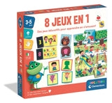 Clementoni - Coffret de 8 jeux en 1 - Jeux éducatifs formes, couleurs, nombres, quantités - Dés 3 ans