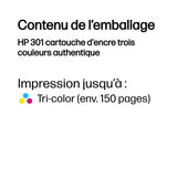 Cartouche d'encre HP 301 (3 Couleurs)