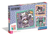 Puzzle 3 x 48 pieces - Clementoni - Kuromi - Des 5 ans - Puzzle Enfant - Pieces Super Color
