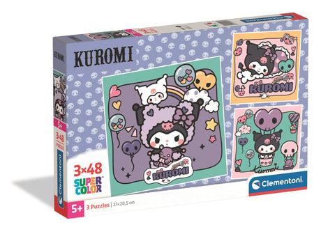Puzzle 3 x 48 pieces - Clementoni - Kuromi - Des 5 ans - Puzzle Enfant - Pieces Super Color