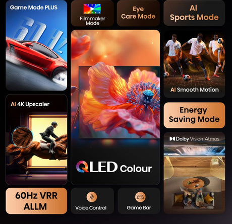 Hisense 55E7Q - TV QLED 55 (136 cm) - 4K UHD 3840x2160 - TV connecté - 3xHDMI 2.1 - WiFi