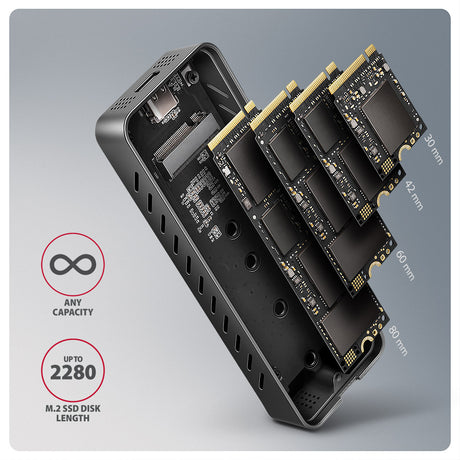 Boitier externe USB-C 3.2 Axagon EEM2-20G - NVMe M.2 Type 2280 (Noir)