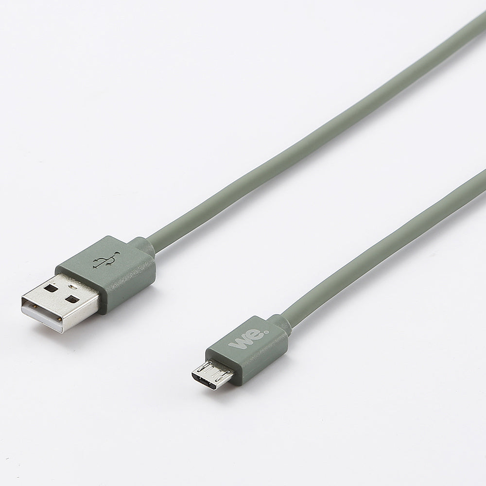 C ble USB/micro USB en silicone - 2m - vert kaki