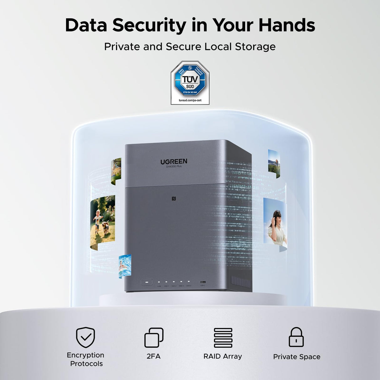 Serveur NAS - UGREEN - DH4300 Plus - 4 baies - 8 Go