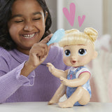 Baby Alive, Harper Hugs Marche a 4 pattes, poupée électronique de 27  cm marchant a 4 pattes, cheveux blonds, a partir de 3 ans