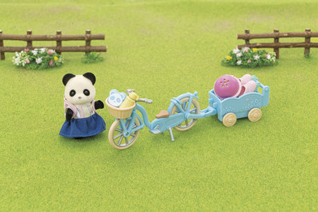 La fille panda, son vélo et sa remorque - Sylvanian Families - 5652