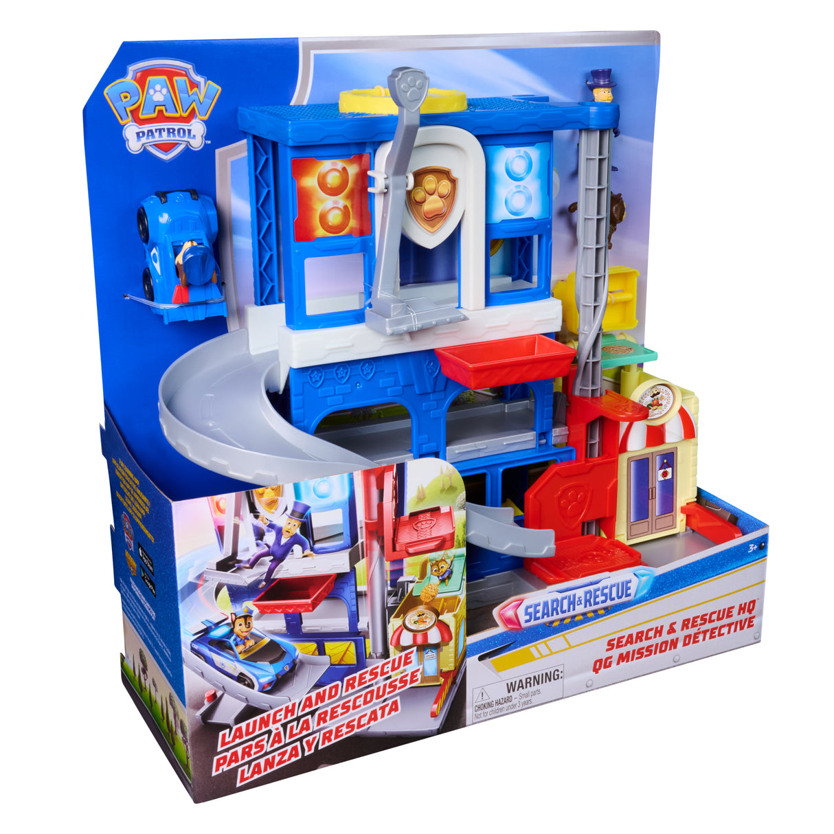 Coffret QG interactif - Mission Détective Brigade Canine - Ascenseur rotatif - Véhicule course+remorque - Figurines Chase