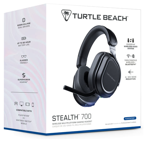 Casque gaming sans fil - Turtle Beach Stealth™ 700P (Gen3) - Noir - PS5, PS4, PC, mobile, 60mm, Bluetooth, 80h