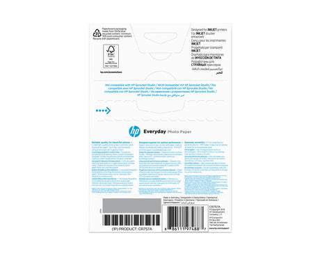 HP CR757A Papier d'impression photo Glossy - 100 feuilles - 200g - Blanc