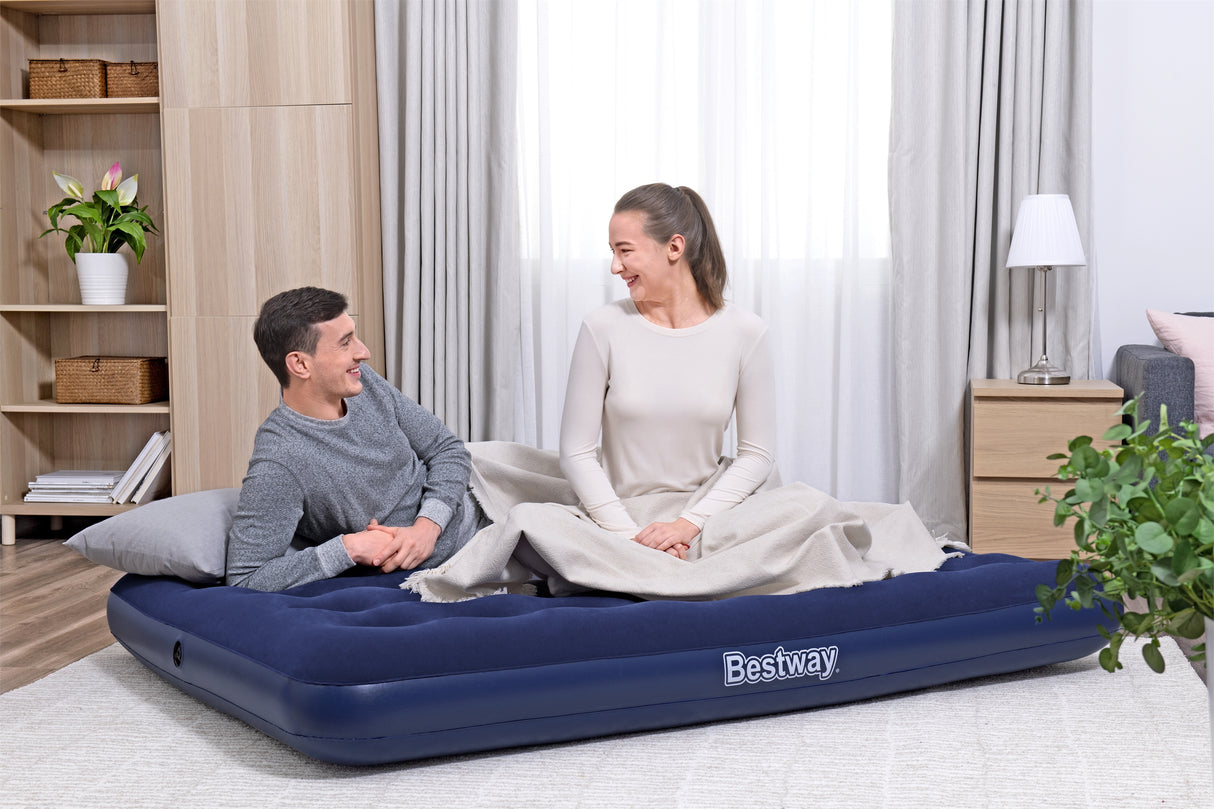 Matelas gonflable camping - BESTWAY - 2 places - 191x137x22 cm avec pompe électrique externe Powertouch