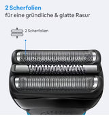 Rasoir électrique BRAUN Series 3 - Bleu et noir - Autonomie 30 minutes - Charge rapide 5 minutes