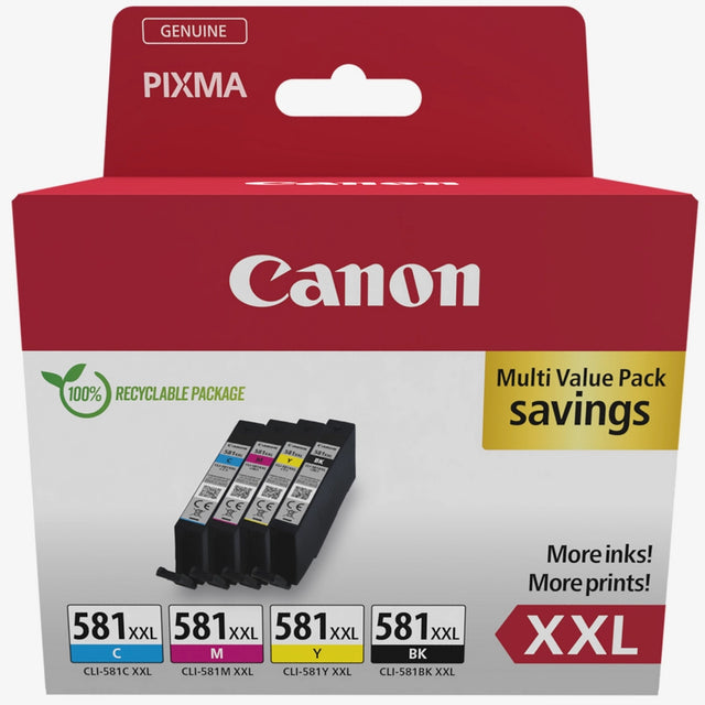 Pack 4 cartouches d'encre CANON CLI-581XXL ( couleurs + noir )