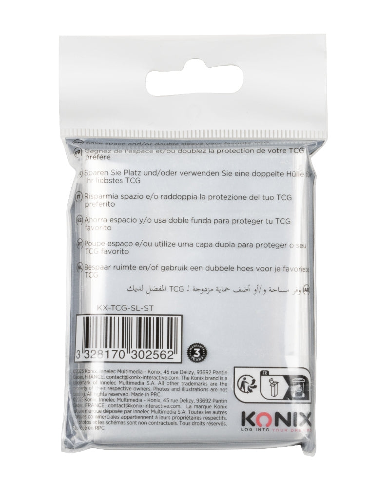 Protege-cartes - KONIX - Perfect Sleeves - 100 pochettes - Compatible Magic The Gathering, Pokémon -Transparent