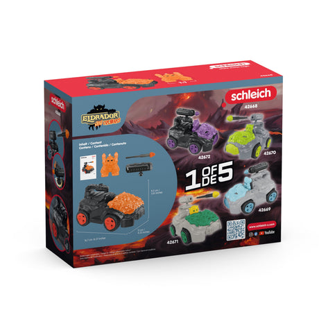 SCHLEICH -  42668   ELDRADOR CREATURES Crashmobile de Lave avec Mini Creature - Coffret voiture avec figurine fantastique