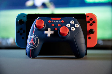 Manette de jeu - Nintendo Switch, Switch 2 et PC - PSG - Filaire - Bleu, blanc et rouge - Fonction vibration - Câble 3 m - Konix