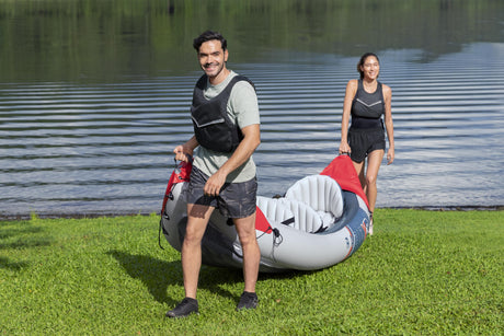 Kayak gonflable - BESTWAY - 65132 - Rapide X3 Hydro-Force™ - 381 x 100 cm, 3 places, 250 kg max, 2 pagaies, pompe