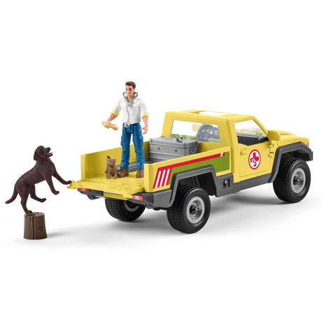 Coffret Visite du Vétérinaire a la ferme 12 Pieces - Avec Animaux de la Ferme, Véhicule et Vétérinaire - SCHLEICH - 42503 FARM WORLD