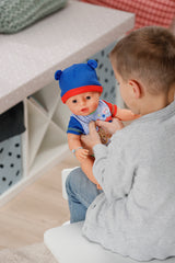 Poupon - BABY BORN - Jonas - 10 fonctions réalistes - 10 accessoires - Bleu et Rouge - 43cm - Des 3 ans