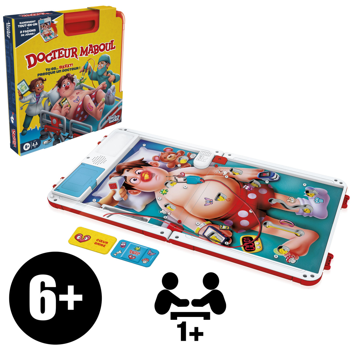 Docteur Maboul, jeu de plateau électronique avec mallette de transport tout-en-un, 2 façons de jouer, 1 joueur et plus, 10 minutes,