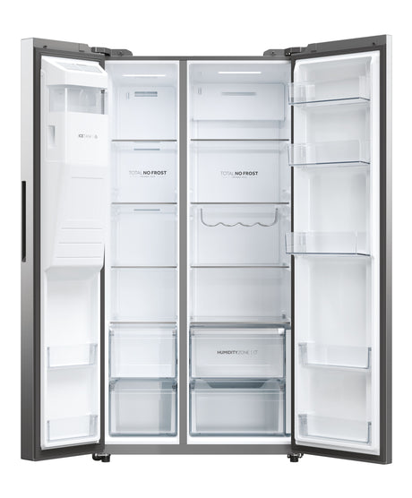 Réfrigérateur Américain - HAIER - HSW59F18EIMM - Classe E - 601 L - 36 dB - Platinium