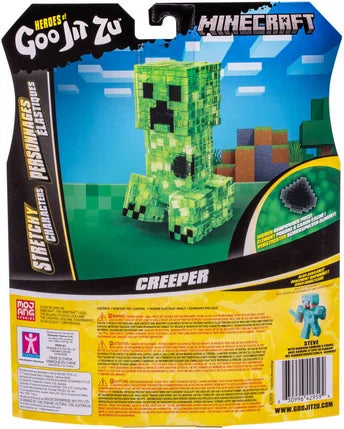 Figurine extensible - GOO JIT ZU - Minecraft Creeper - 11 cm - Texture élastique - Extensible 3x