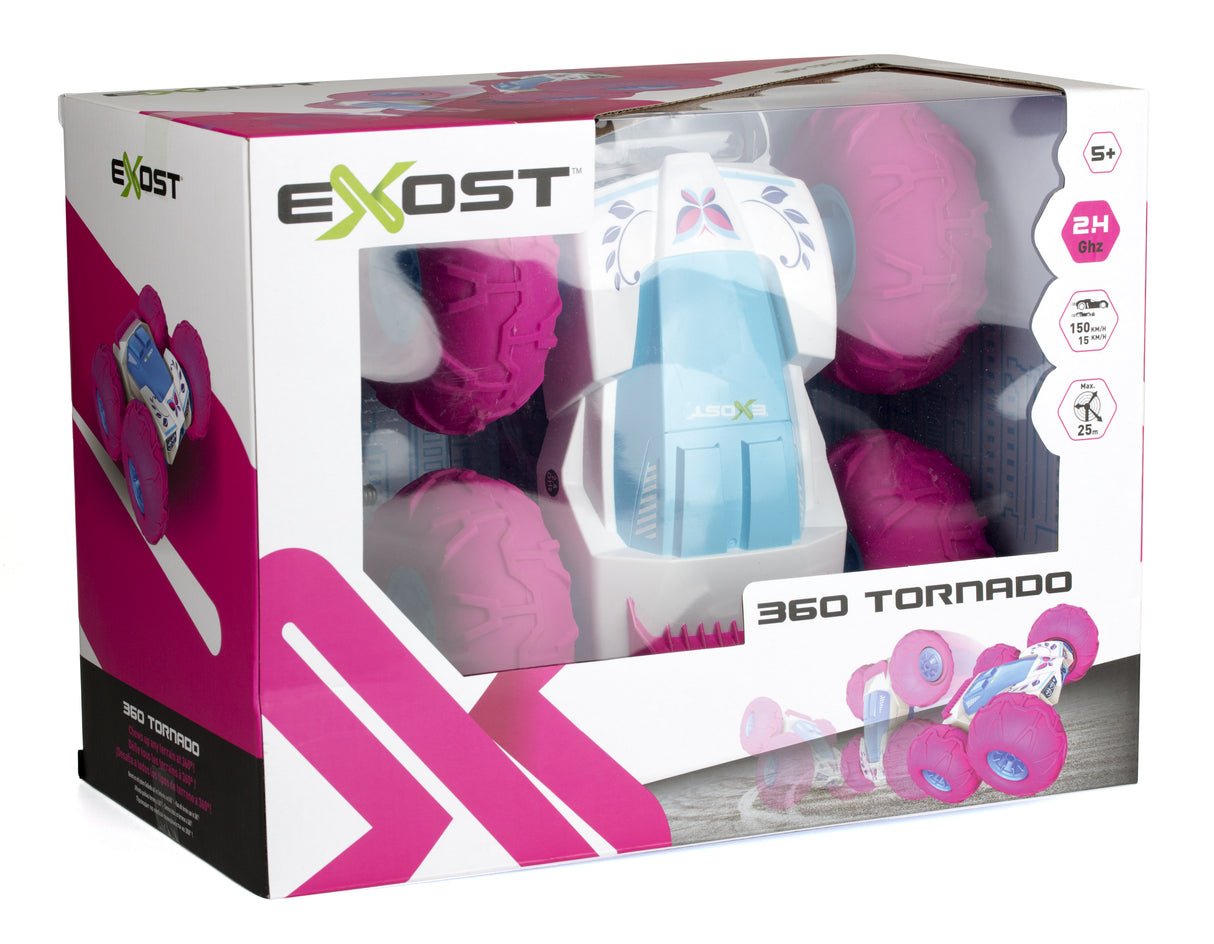 Voiture télécommandée 360 Tornado rose a batterie - Exost - Défie tous les terrains a 360°