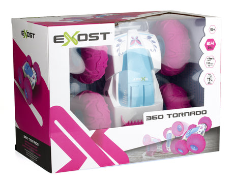 Voiture télécommandée 360 Tornado rose a batterie - Exost - Défie tous les terrains a 360°