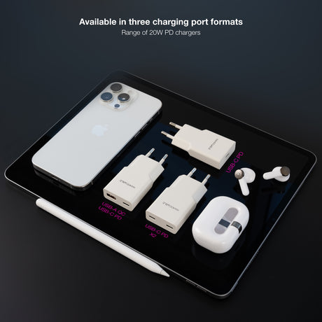 Chargeur secteur Nanocable 2x USB-C 20W (Blanc)
