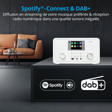 Radio Internet - MEDION - DAB - Bluetooth - 2x10W RMS - Blanc