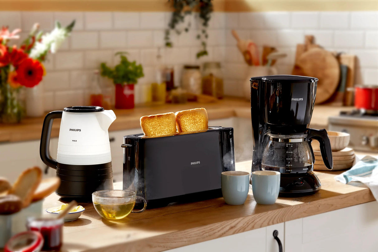 Grille-pain - PHILIPS - HD2590/90 - Collection Daily petit déjeuner - 1 fente longue - 830W - Noir