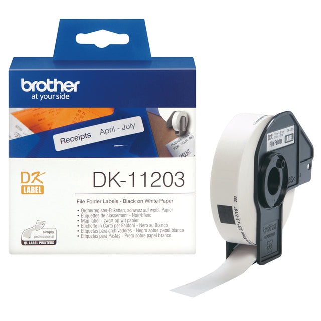 Rouleau de 400 étiquettes adhésives Brother DK-11203 - 17x87mm (Blanc)