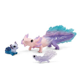 Figurine Animaux Marins - Coffret avec Salamandre Axolotl - Assortiment de 3 Jouets Schleich avec Maman et Bébé Axolotl - a offrir