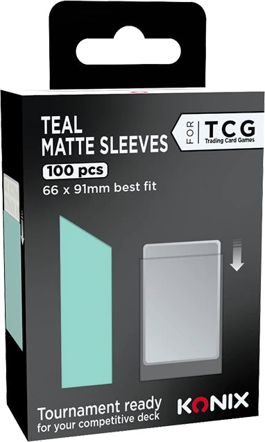 Protege-cartes - Konix - Matte Sleeves 66 x 91 mm compétition - 100 pochettes - Magic The Gathering, Pokémon - Bleu turquoise
