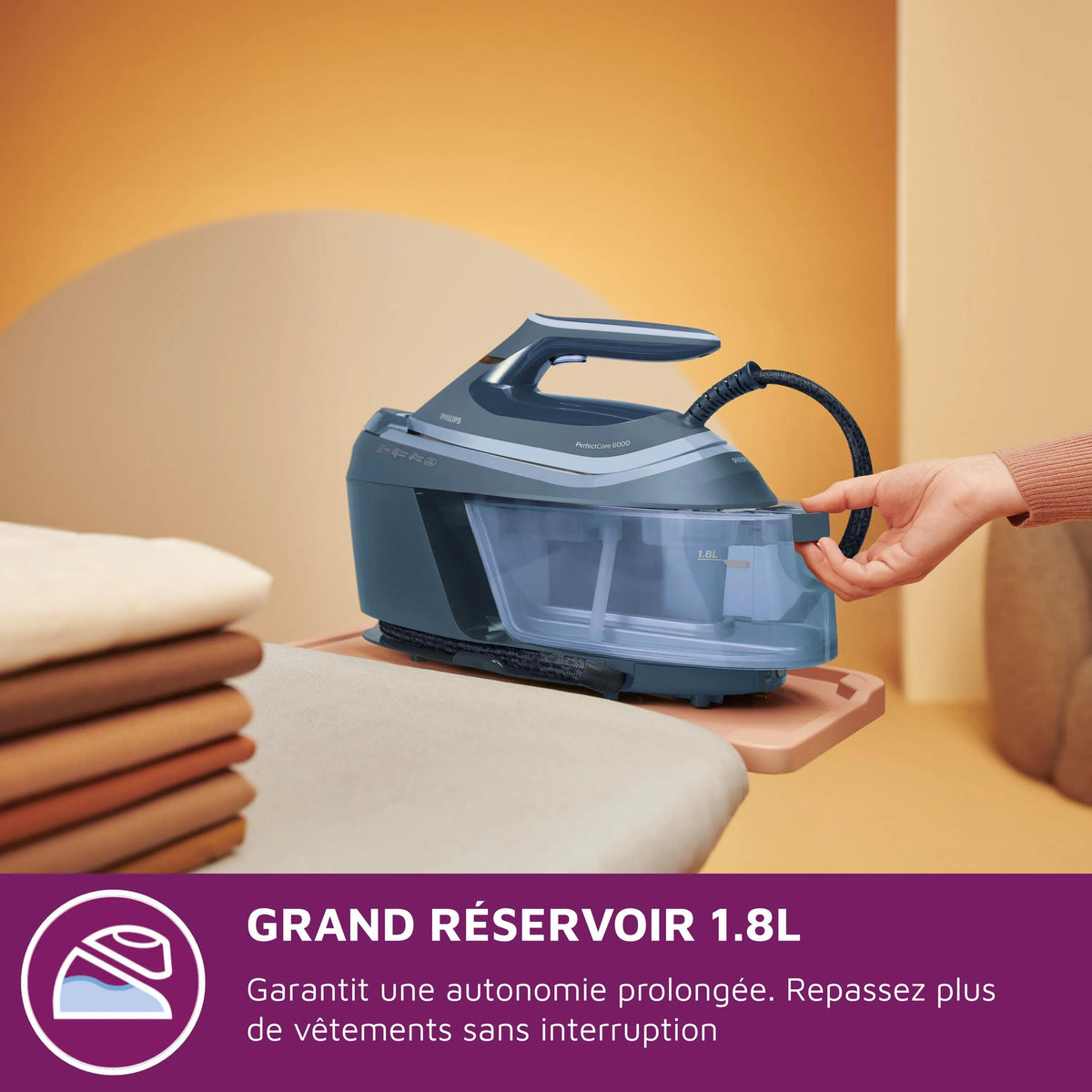 Centrale Vapeur - PHILIPS - PSG6042/20 - PerfectCare Compact Série 6000 - 8 bars - 1.8L - Bleu