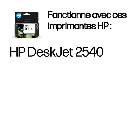 HP 301XL Cartouche d'encre noire grande capacité authentique (CH563EE) pour HP Envy 4505 et HP DeskJet 1050/1512/2548/3057A