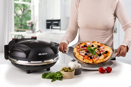 Pizza électrique ARIETE - 917 - Noir - Pierre réfractaire - 1200W - Diametre 33cm - Température max 400°C