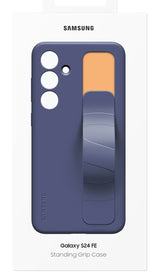 Coque en silicone avec laniere pour Samsung Galaxy S24 FE Bleu foncť